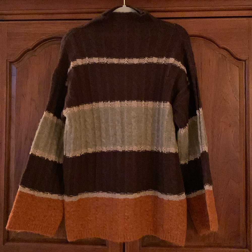 Davi & Dani -  Brown Tones Turtle Neck Cable Style Women’s Sweater Size 1XL  NWT